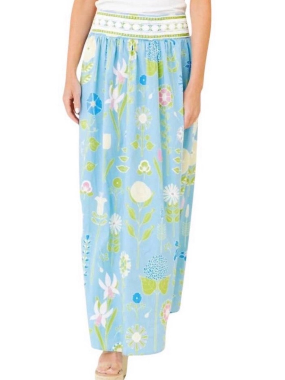 NWT Sheridan French maxi skirt beaded waist XL